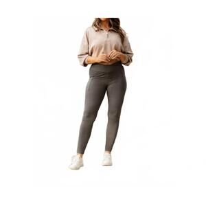NEW JULI caitlin crossover full length with pockets leggings in charcoal
